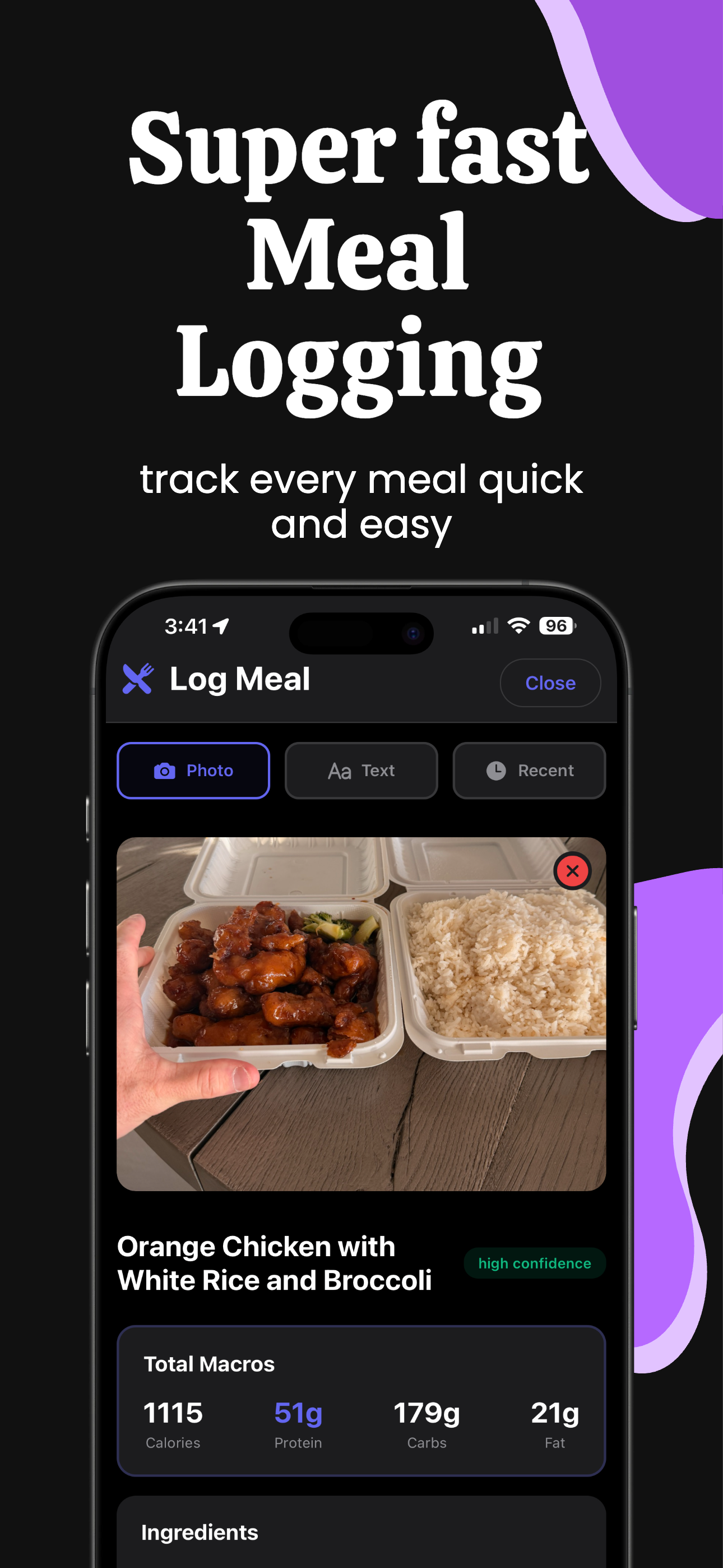 Quick Log - AI meal analysis